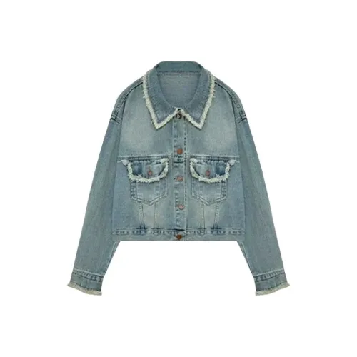 HUINIAN Джинсовая куртка Женская Синяя
