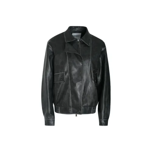 Little Pull кожаная куртка женская черного цвета