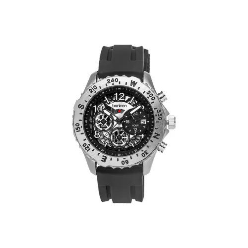 BENKEN Кварцевый механизм силиконовый ремешок мужские часы черный циферблат