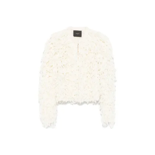 TWINSET Milano FW24 Velvet feel Пальто Женское Белое