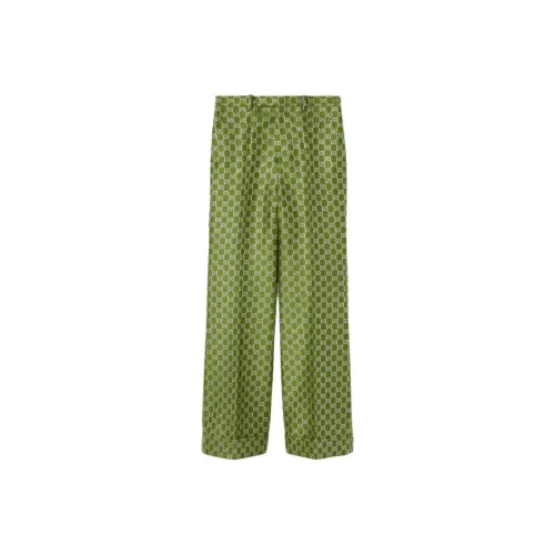 GUCCI Hose из GG LAMé и шерпа повседневные брюки женские зеленые