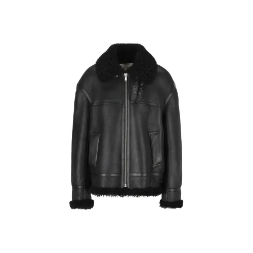 SAINT LAURENT Кожа Куртка Женская Черная