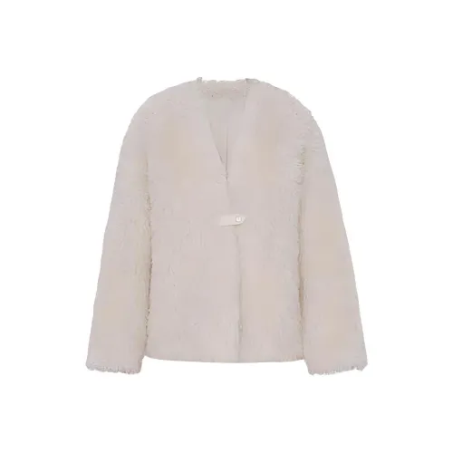 ZHIZHI Бархат Feel Пальто Женское Облачный Белый