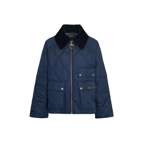 BARBOUR Хлопковый пуховик женский морской синий