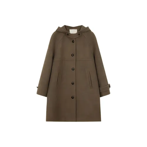 SOLIGHTER Пальто Женское Оливково-зеленый