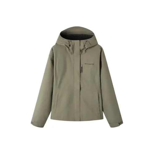 Columbia совместный бренд Поход FW24 Водонепроницаемый Ветрозащитный Дышащий и Устойчивый к истиранию Ветровка Женские Зеленый
