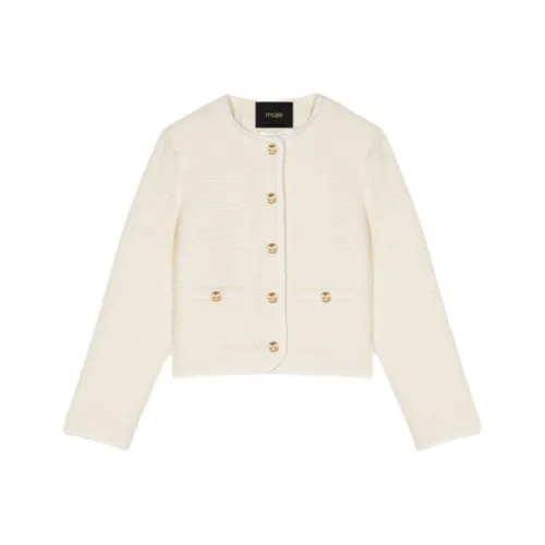 Maje Экрю Женское короткое пальто