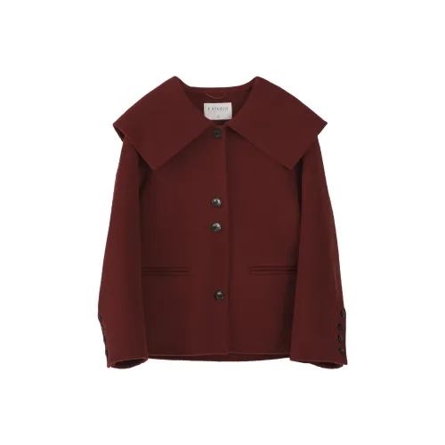 Fstudio Корейский стиль Lazy Премиум Маленький Шерсть Куртка Женские Красный