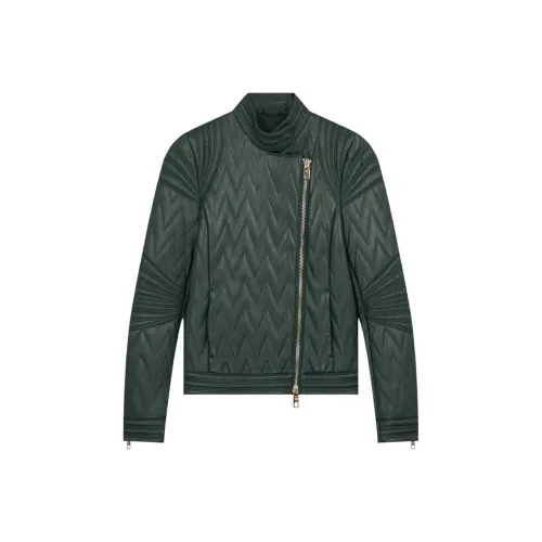 EMPORIO ARMANI FW23 Кожа Куртка Женская Зеленая