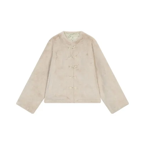 ELF SACK Бархат Feel Пальто Женские Soft and Tender Абрикос