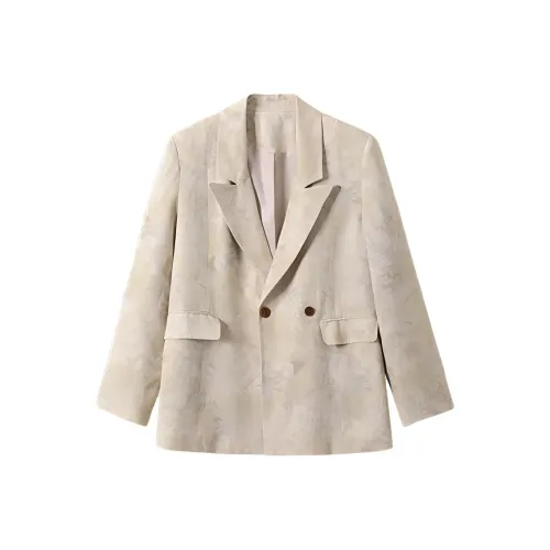 SHUXI Бизнес-костюм женский парча бежевый желтый