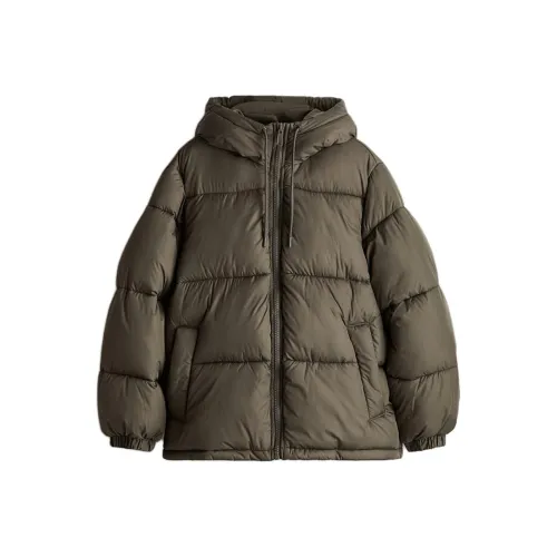 H&M Темно-хаки Зеленые Женские Объемные Куртки (Пуфы)