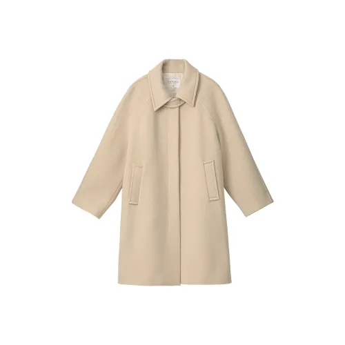 Fstudio Осенний Зимний Премиум Кашемир Длинный Пальто Женский Желтый