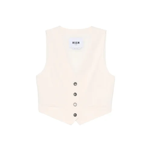 MSGM SS25 Жилет Женский Светлый Бежевый
