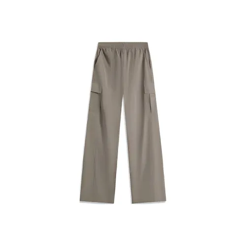 LINING Sports Life Collection Tree Серо-коричневые Женские Повседневные Брюки