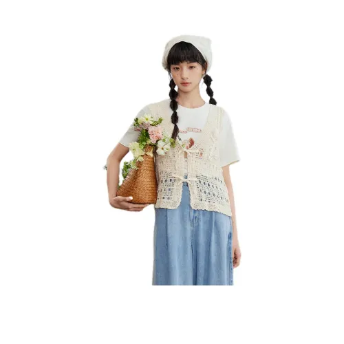 ZIHAN Бежево-золотые Женские Жилеты