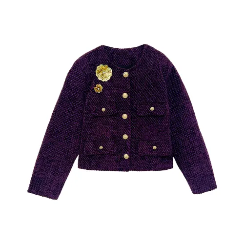 Icicofficial Бархат Feel Пальто Женское Фиолетовое