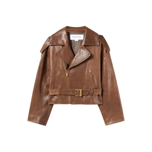 Miss Sixty Кожа Куртка Женская Коричневая
