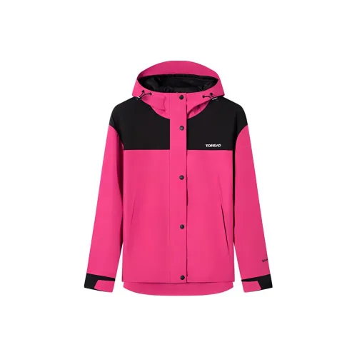 TOREAD Водонепроницаемый и Ветрозащитный Ветровка Женские Малиновый Розовый Черный