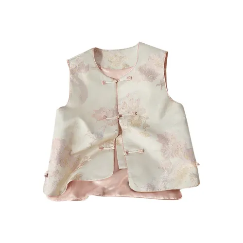 Cypress House Жилет Женский Бежевый Розовый Цветочный