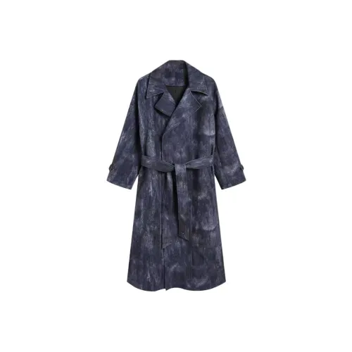 YJ1NGZYZJ Тренчкот Женский Синий