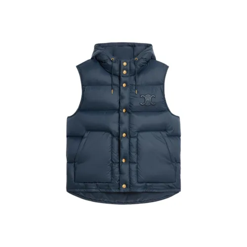 CELINE SS25 Хлопковый пуховик Женский Морской синий