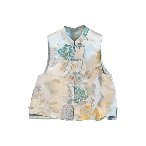 Cypress House Жилет Женские Абрикос Синий