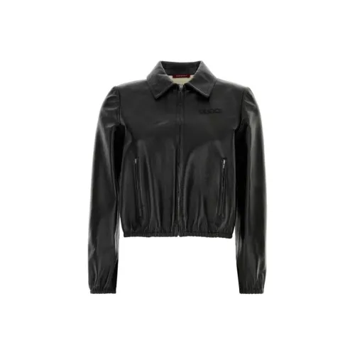 GUCCI Кожа Куртка Женская Черная