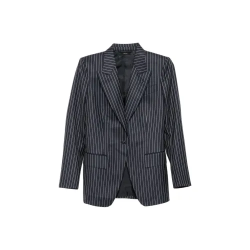 TF SS25 Бизнес Костюм Пальто Женское Морской Синий