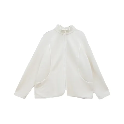 KERANPUJIAN Укороченное пальто женское цвет сальный белый