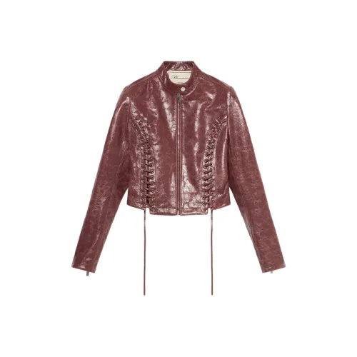 Blumarine SS25 Кожа Куртка Женская Светло-Коричневая