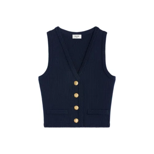 CELINE Темно-синий Женские Жилеты