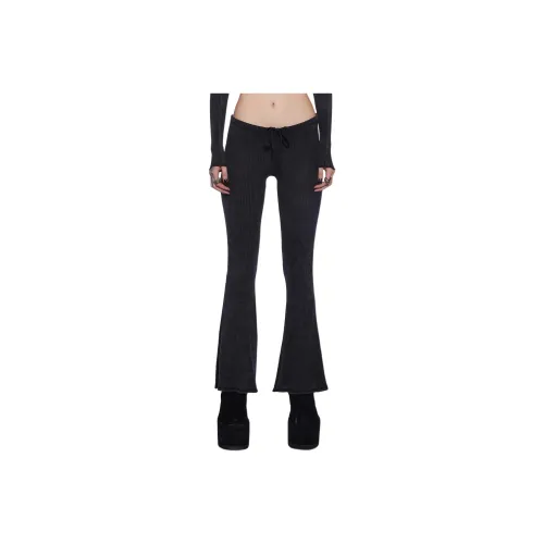 Dolls Kill SS24 DARKER WAVS Fader Thermal FLARE Брюки Повседневные Брюки Женские Темно-Серый Темно-Серый