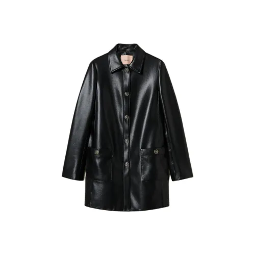 TWINSET Milano Кожа Куртка Женская Черная