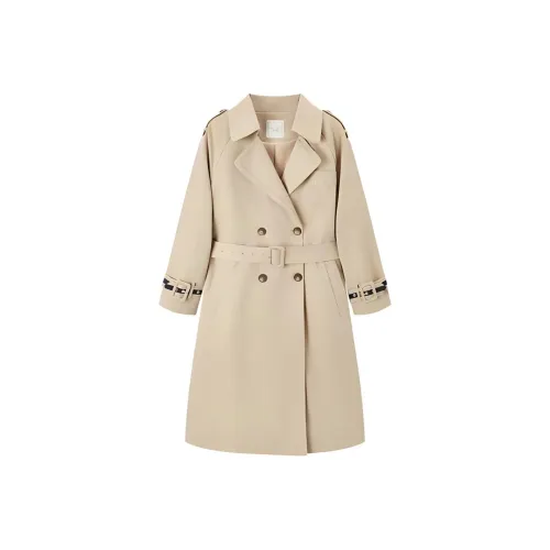 EICHITOO Тренчкот Женский Хаки