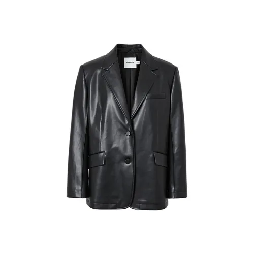 Hopeshow кожаная куртка женская черного цвета