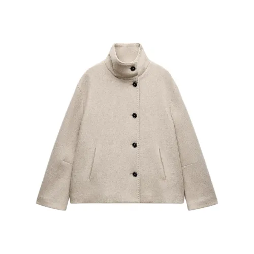 ZARA ZW Series Бежевое Женское Пальто