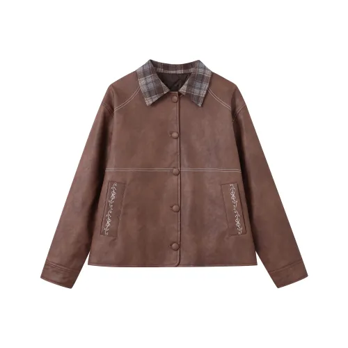FPMZ Кожа Куртка Женская Коричневая