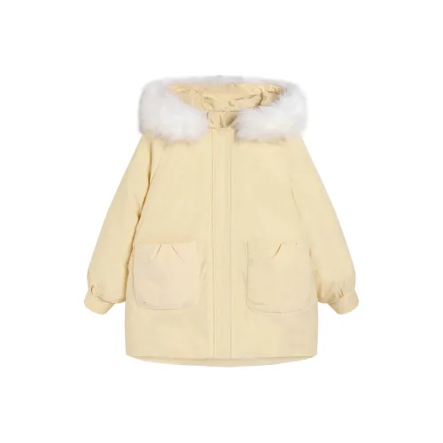 HEFENGJINYU Хлопковый пуховик женский кожа светлый желтый