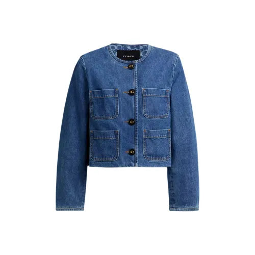 COACH SS25 Denim Jacket Women's Medium Blue