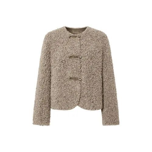 Hopeshow Мех Женский Светлый Песочный Умбра