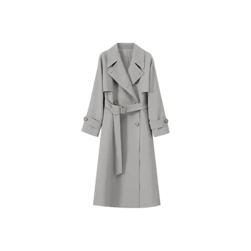 MOSIIMORII Тренчкот Женский Абрикосовый Серый