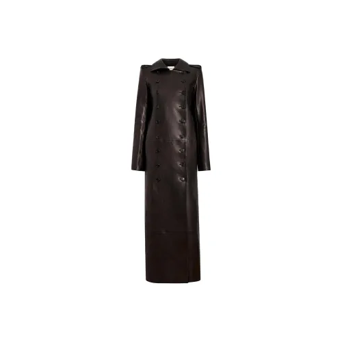 KHAITE FW24 Mallory Пальто Кожа Куртка Женская Черная