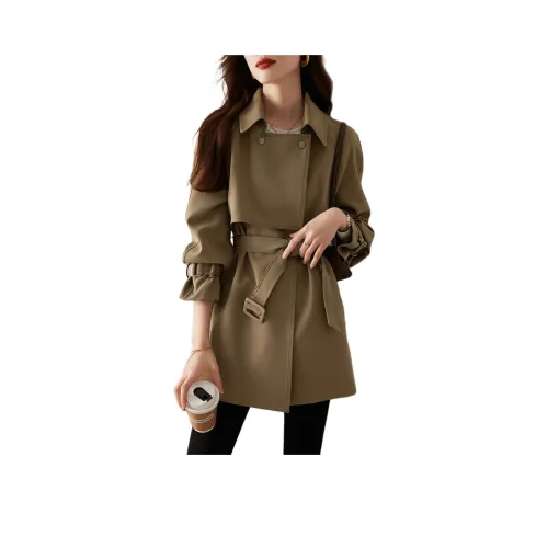 Mo Han Yi Mei Тренчкот Женские Кофе