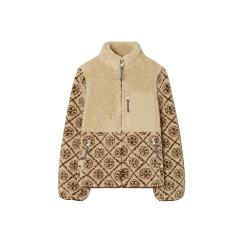 Tory Burch FW24 Velvet Feel Пальто Женское Овсяный