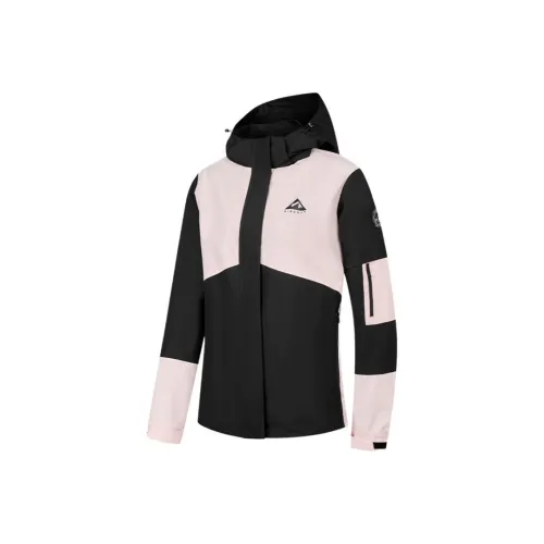 QIAODAN Тренчкот Женский Розовый с цветами Черный