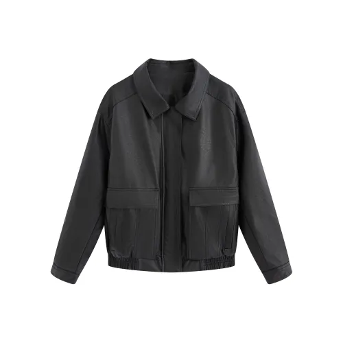 Delight In You кожаная куртка женская черного цвета