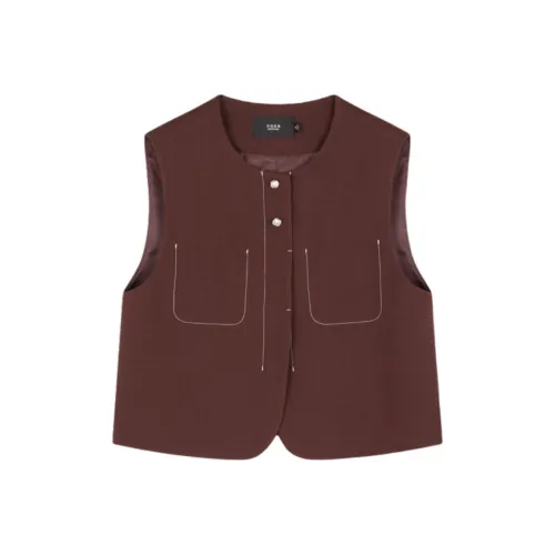 Mo Han Yi Mei Жилет Женский Темно-Красный