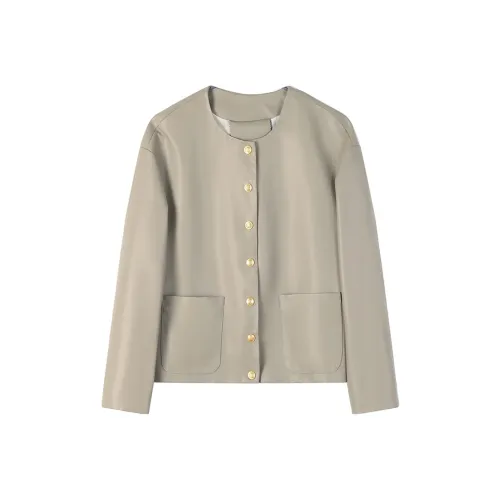 Beast King кожаная куртка женская слоновая серая