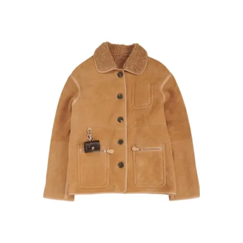 Saks Potts Кожа Куртка Женская Коричневая